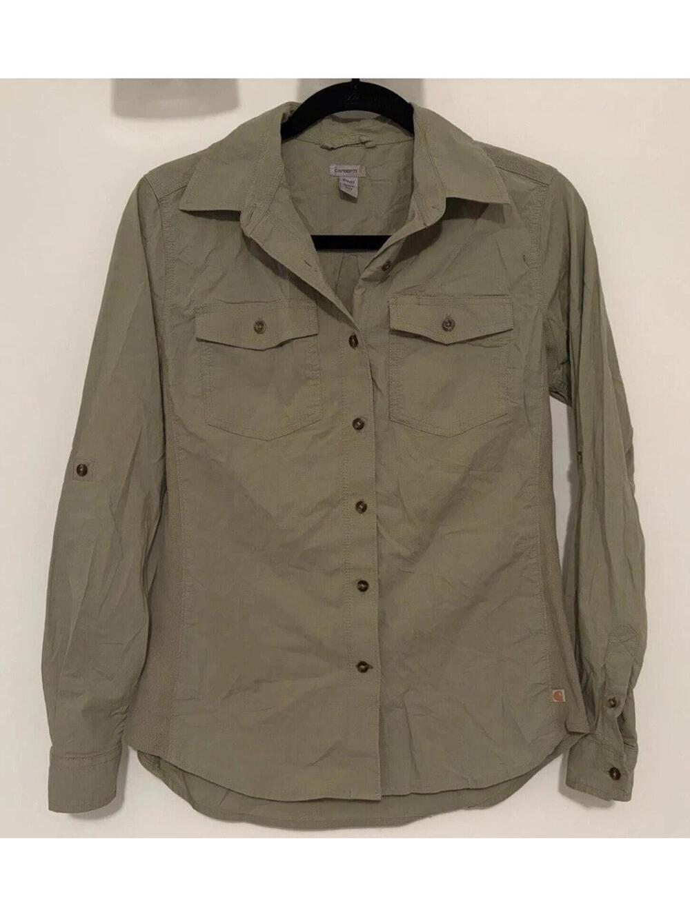 Carhartt Rugged Flex Long Sleeved Button Front Blouse Top Women’s Size Small 4/6